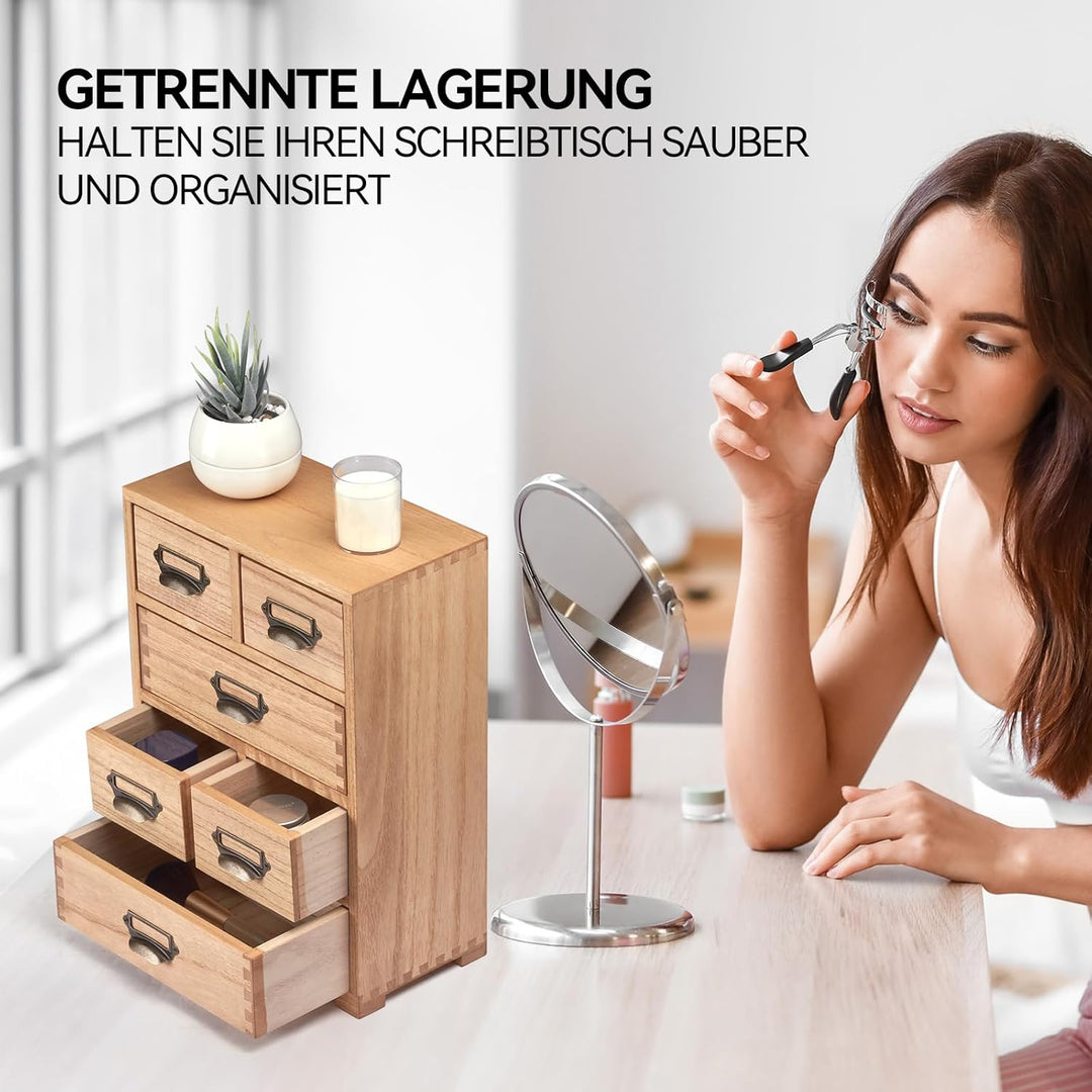 KIRIGEN Schreibtisch Schublade Schrank Storage Organizer 6 Schubladen Mini Chest mit Lable Holder Gr