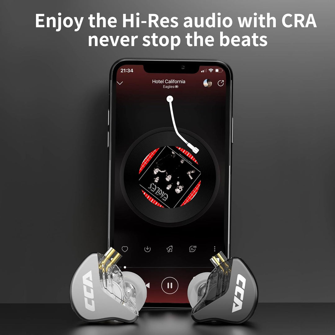 keephifi CCA CRA In Ear IEM Kopfhörer mit Mikrofon,3,8 μ Ultradünne Membran In Ear Monitor Kabel Kop
