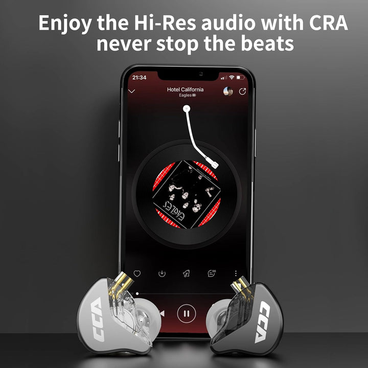 keephifi CCA CRA In Ear IEM Kopfhörer mit Mikrofon,3,8 μ Ultradünne Membran In Ear Monitor Kabel Kop