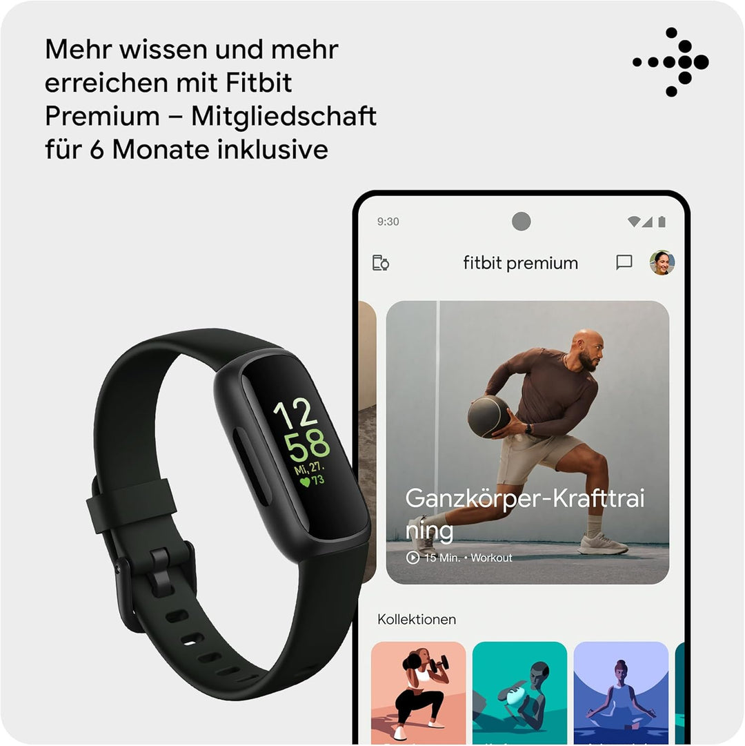 Google Fitbit Inspire 3 – Gesundheits- & Fitness-Tracker Damen / Herren - Herzfrequenzmessung, Stres