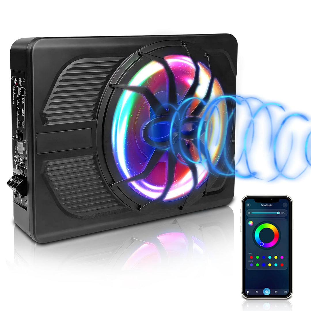 10 Zoll 800W Ultra-Dünner Aktiv-Subwoofer Für Auto/Truck Mit Verstärker, Starker Bass, Frequenz 20Hz