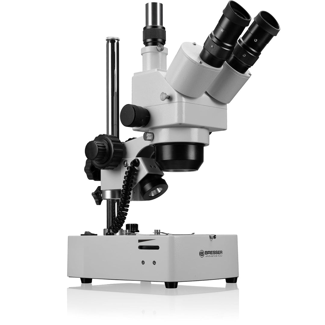 Bresser 3D Stereo Auflicht- Durchlicht Mikroskop Advance ICD 10x-160x mit trinokularem Kamera Aufsat