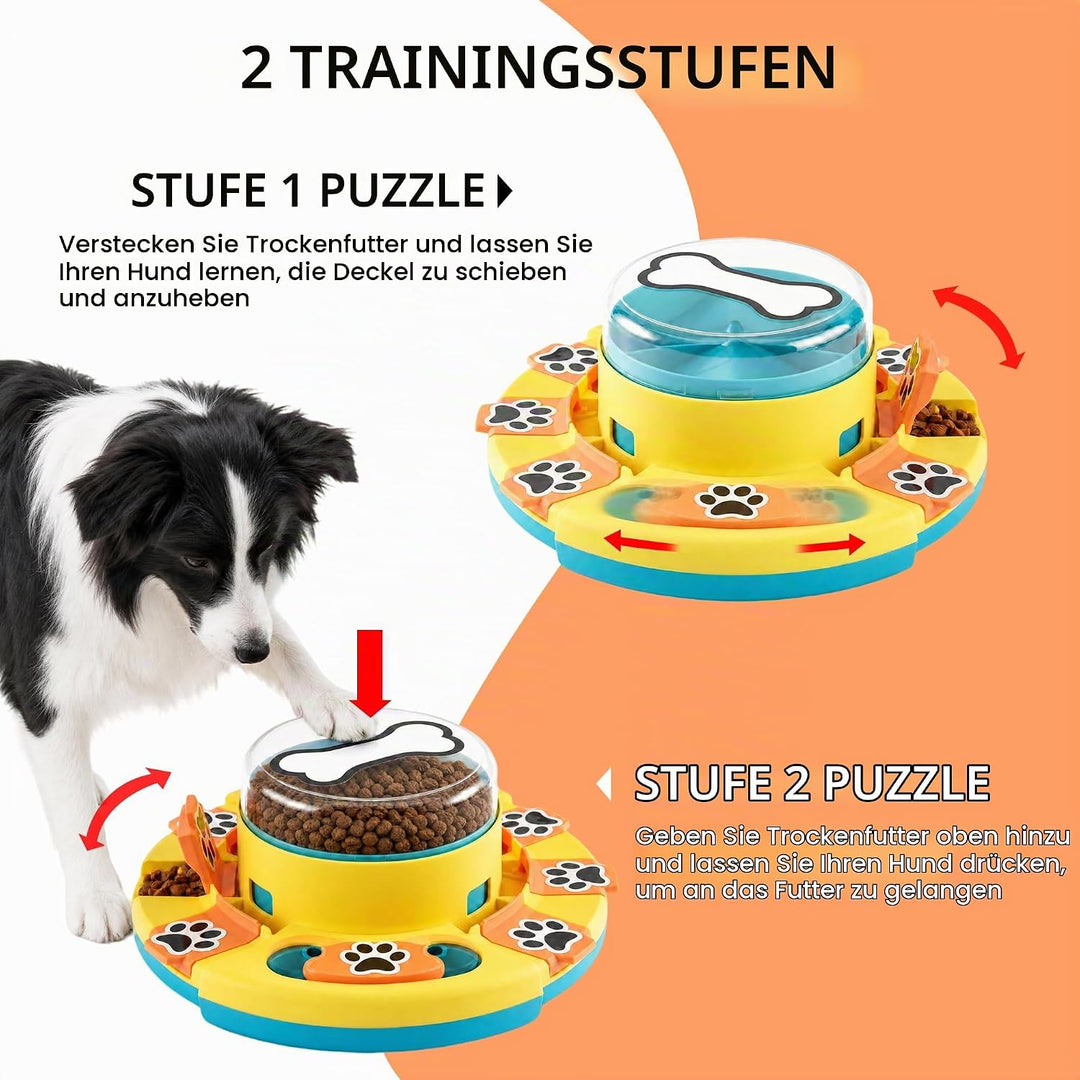 Hundepuzzle-Spielzeug, 2 Ebenen, Slow Feeder, Futterspender für Leckerlis, IQ-Training und Unterhalt
