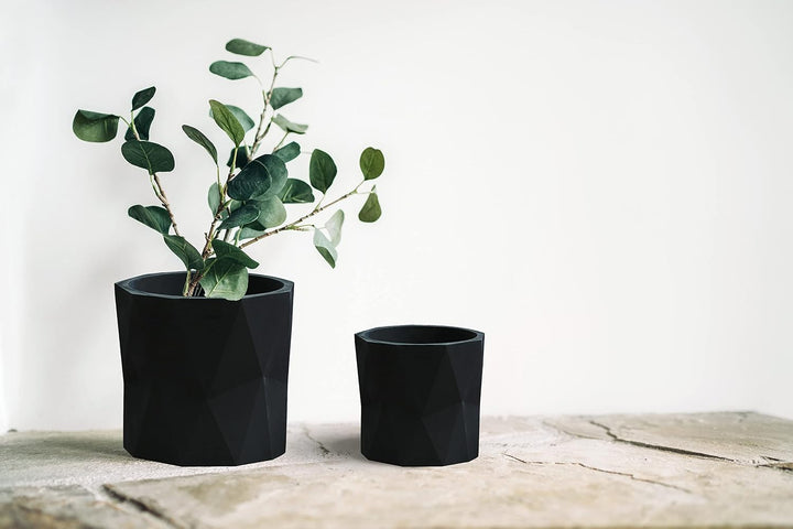 Olly &amp; Rose Designer-Blumentopf-Set, geometrisches Design, 2 Stück, für den Innen- und Aussenbereich