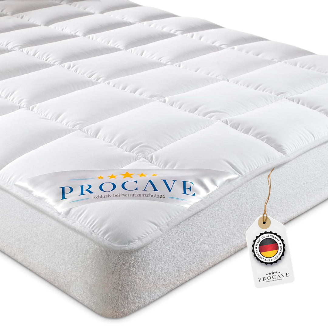 PROCAVE Micro-Comfort Matratzen-Bett-Schoner weiss 80x190 cm mit Spannumrandung | Höhe bis 30cm | Au