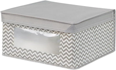 mDesign 6er-Set stapelbare Stoffbox mit Deckel für Kleidung usw. – mittelgrosse Aufbewahrungskiste m