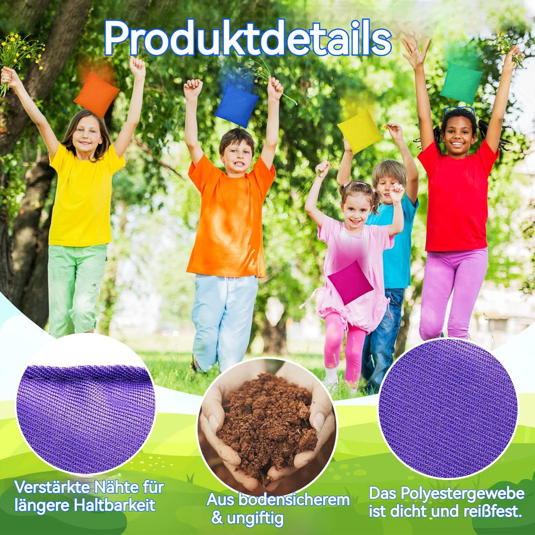48 Stück Sandsäckchen, Cornhole Säckchen, Nylon Sitzsäcke, Werfen Spiel Für Kinder, Outdoor Spiele,