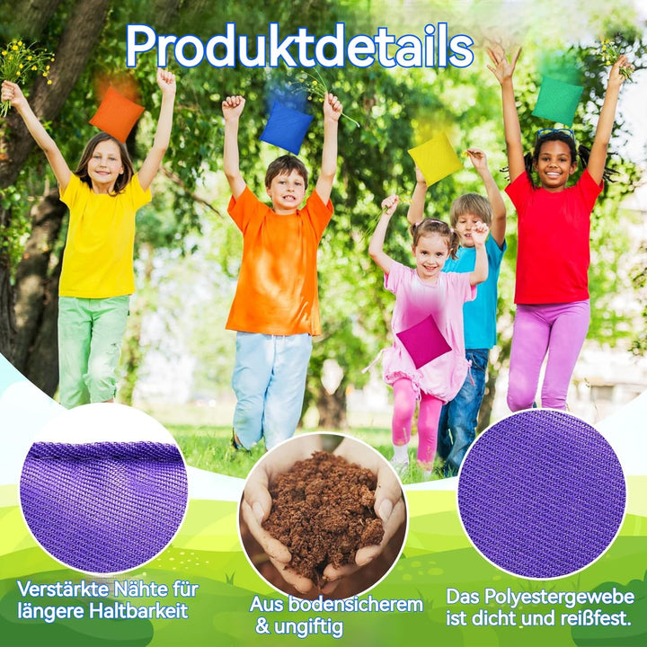 48 Stück Sandsäckchen, Cornhole Säckchen, Nylon Sitzsäcke, Werfen Spiel Für Kinder, Outdoor Spiele,