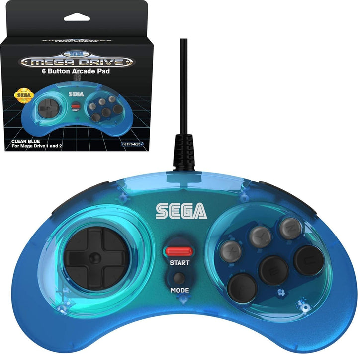 Retro-Bit Official SEGA Mega Drive Controller 6-Button Arcade Pad for Sega Mega Drive/Genesis - Orig