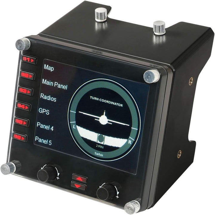 Logitech G Saitek Pro Flight Instrumenten-Panel, Steuerpanel für Flug Simulatoren, 3.5 Zoll LCD-Farb