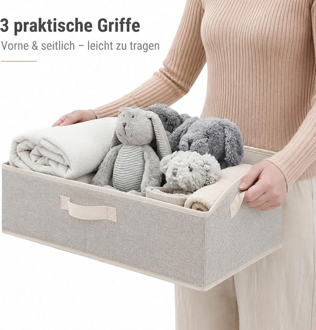 URMONA Aufbewahrungsbox 2 Stück mit Griffen, 28L Faltbare Aufbewahrungskörbe aus Stoff, 50 × 28,5 ×