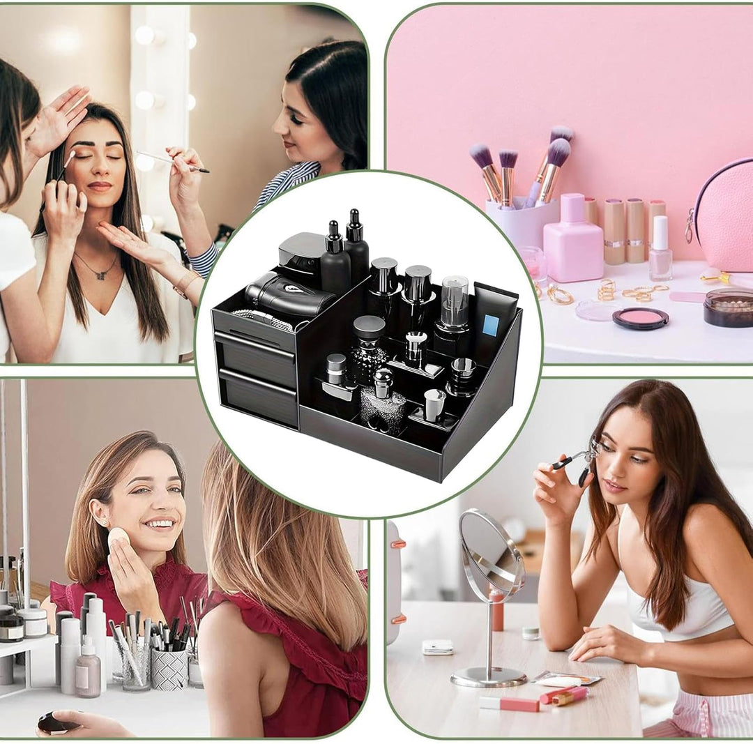 Make-up-Organizer für Schminktisch, Schmuck-Kosmetikkoffer, Schreibtisch-Kosmetikaufbewahrung, für H