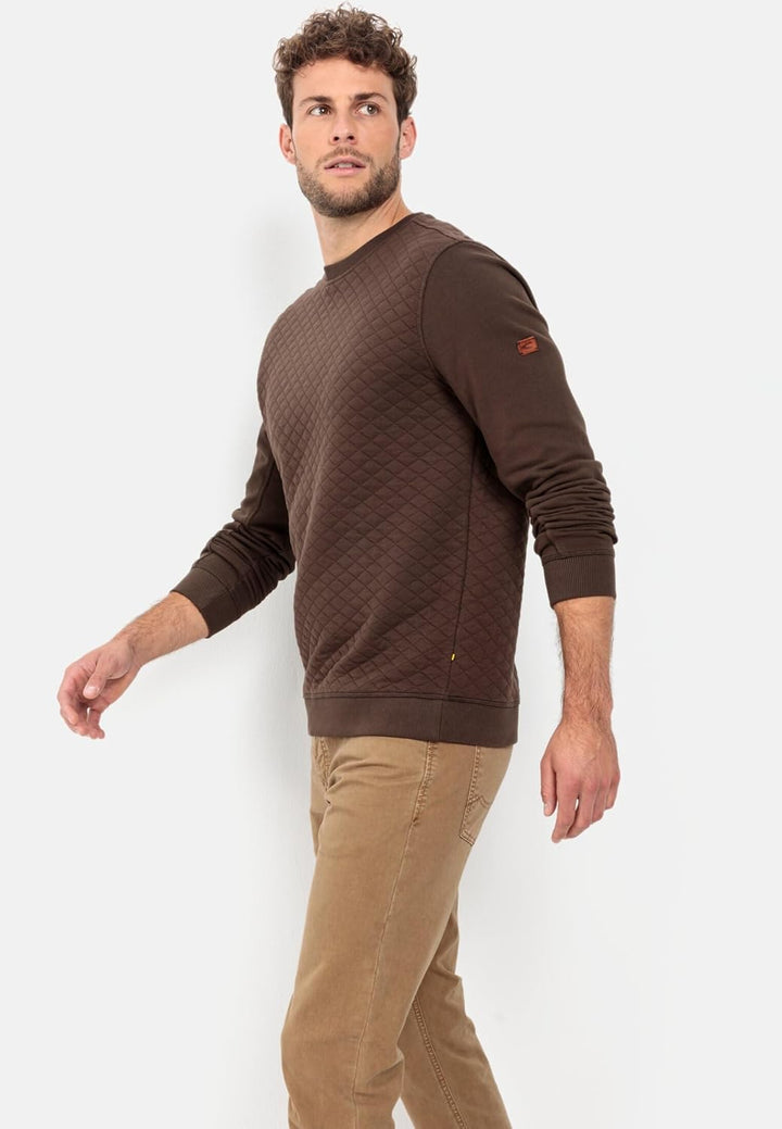 camel active Herren Sweatshirt mit Diamant Steppung