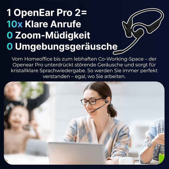 Nuroum OpenEar Pro 2 Kopfhörer mit Noise-Cancelling Mikrofon, Open Ear Bluetooth Kopfhörer mit Dongl