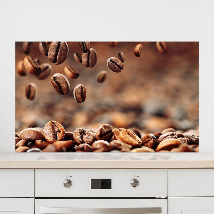 GRAZDesign Spritzschutz Küchenrückwand Glas Küche für Herd & Küchenspüle, Kaffee Bohnen braun - Glas