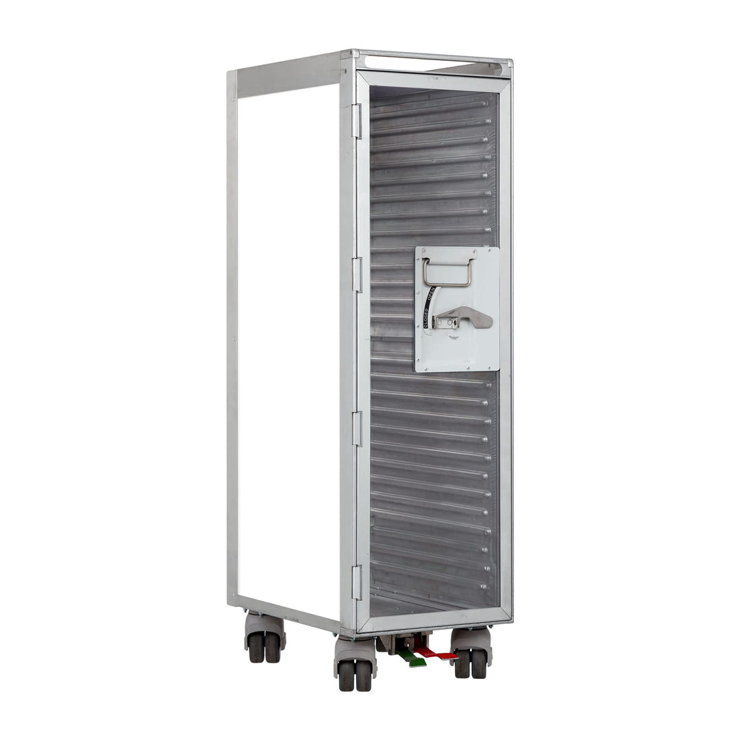 VanDeBord Flugzeugtrolley Uni Weiss (Glastür), Gebrauchtes Original aus der Luftfahrt - ausgemustert