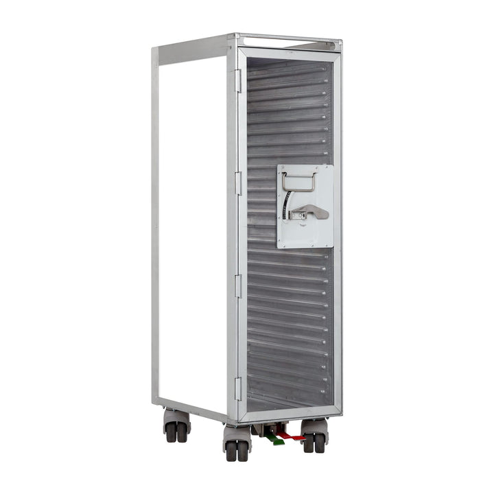 VanDeBord Flugzeugtrolley Uni Weiss (Glastür), Gebrauchtes Original aus der Luftfahrt - ausgemustert