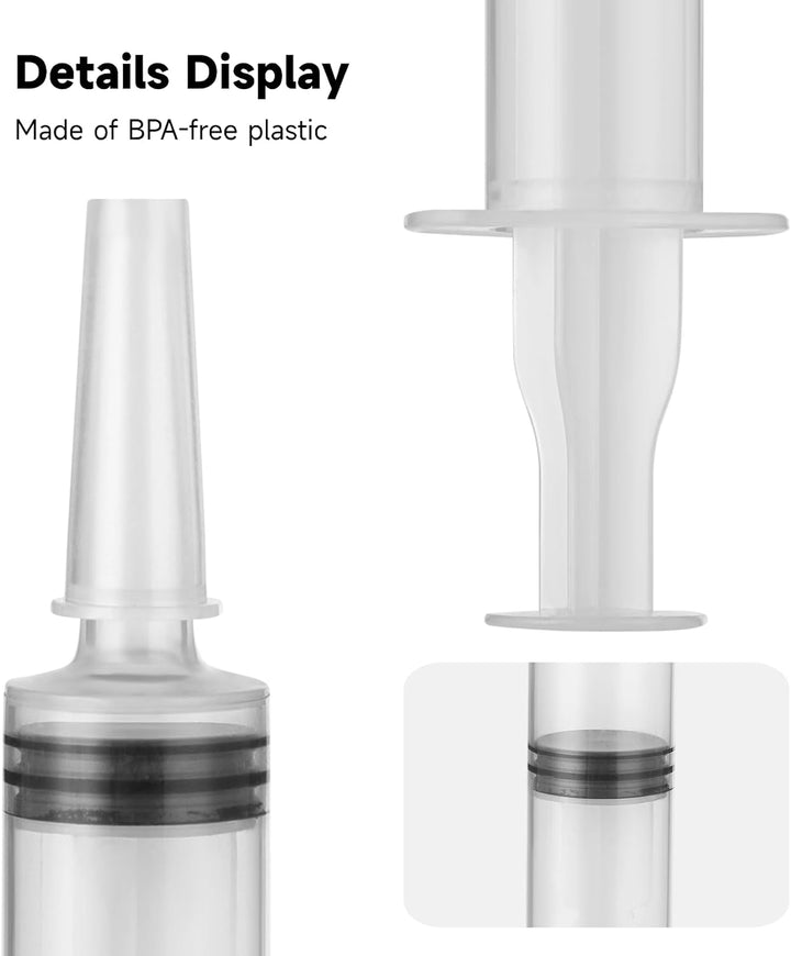 50 Stück Jelly Shot - 20ml Spritzen mit Tip Cap Wiederverwendbare Plastikspritzen für Flüssigkeiten,