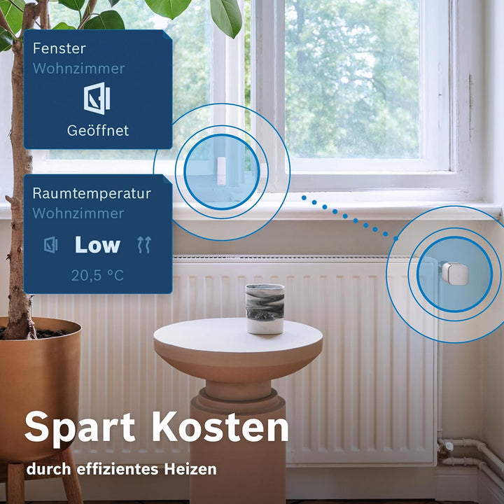 Bosch Smart Home Tür-/Fensterkontakt II [+M], smarter Sensor zum energieeffizienten Heizen und Einbr