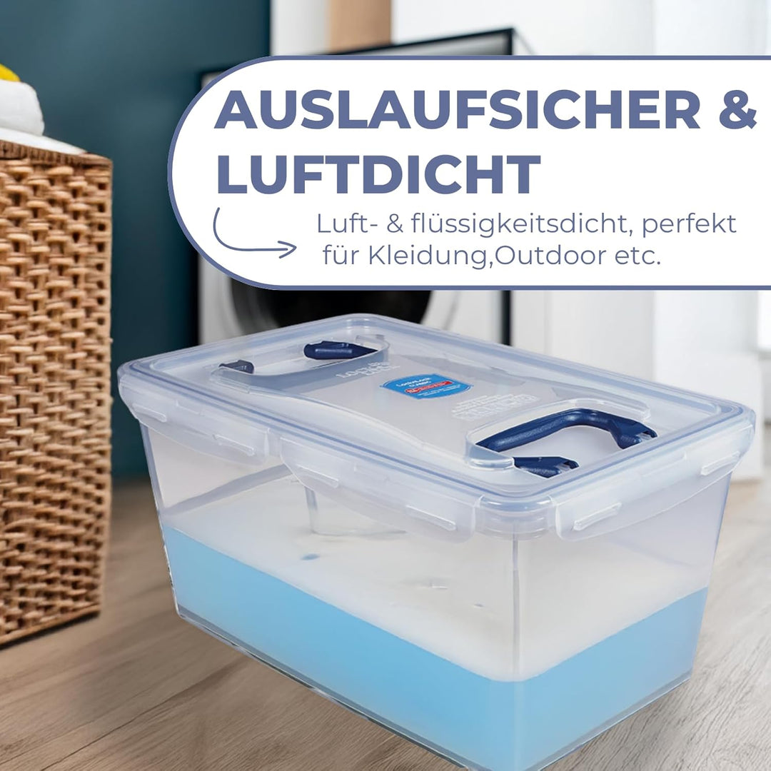LocknLock PP CLASSIC Aufbewahrungsbox mit Deckel und Griffen | 21 L, 456 x 300 x 225 mm | 100 % Luft