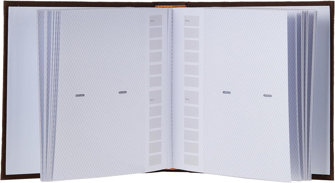 Pioneer Familie Text Design genäht Velourslederimitat Cover Foto Album, braun