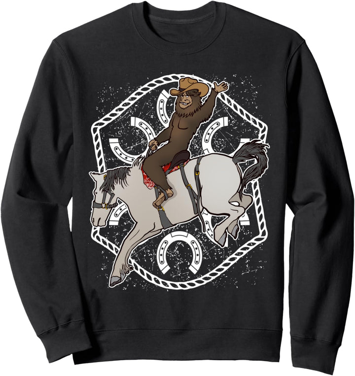 Cowboy Bigfoot auf Pferd Lustiges Geschenk Fun Sweatshirt