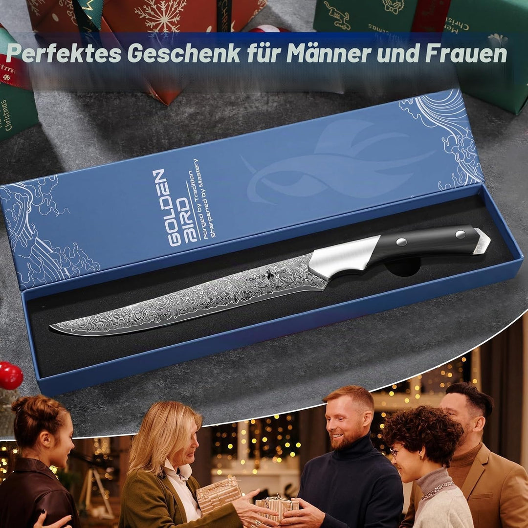 Golden Bird 20cm Filetiermesser, professionelles Ausbeinmesser, hergestellt aus 67 Lagen japanischem