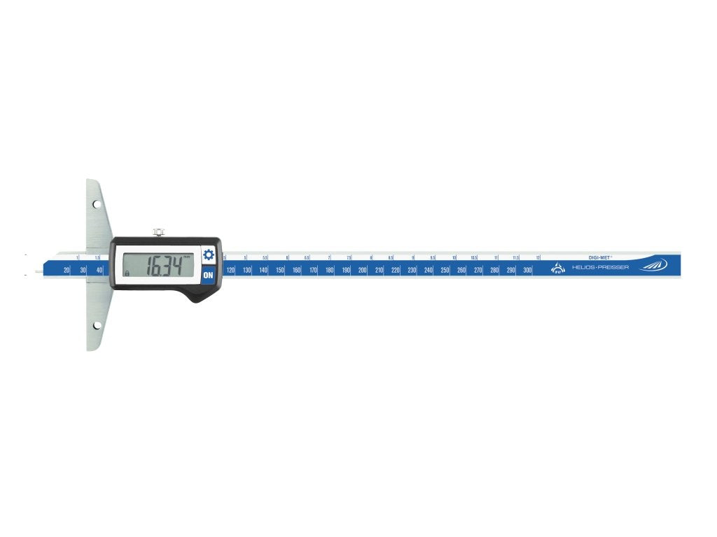 HELIOS-PREISSER 1371422 Digitaler Tiefenmessschieber IP67, 300 mm, Brückenlänge 150 mm, 300 mm