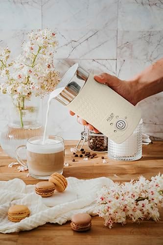 Adler - Elektrischer Milchaufschäumer 300 ml - 4 Funktionen - Milchschaum Maker für Cappuccino und L