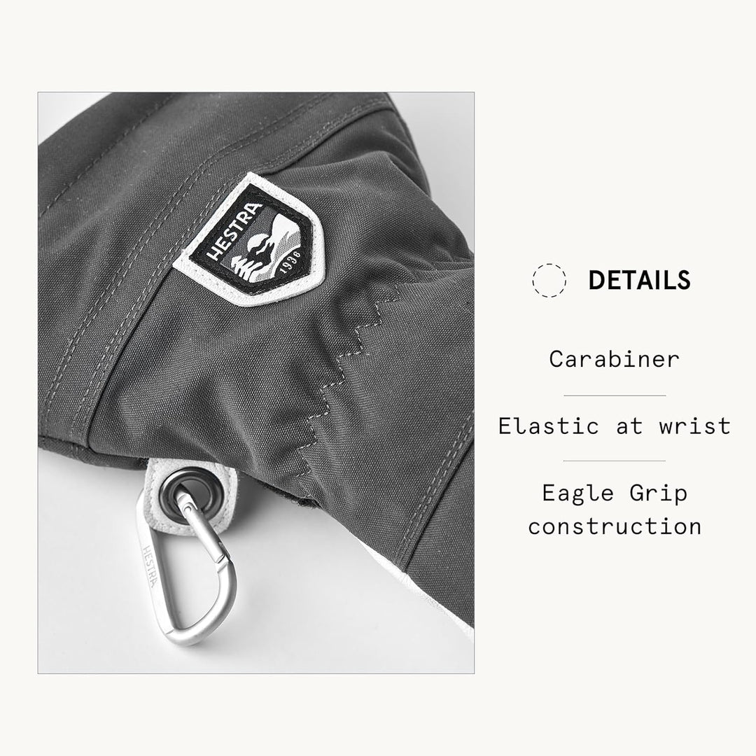 Hestra Heli Ski 5-Finger Handschuhe Skihandschuhe Fingerhandschuhe Damen/Herren - mit Futter, Klettv