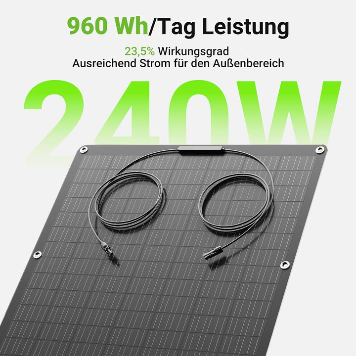 960W Flexibel Solarpanel, 4 x 240W Flexibles Solarmodule, IP67, 23,5% Umwandlung Photovoltaik Panel