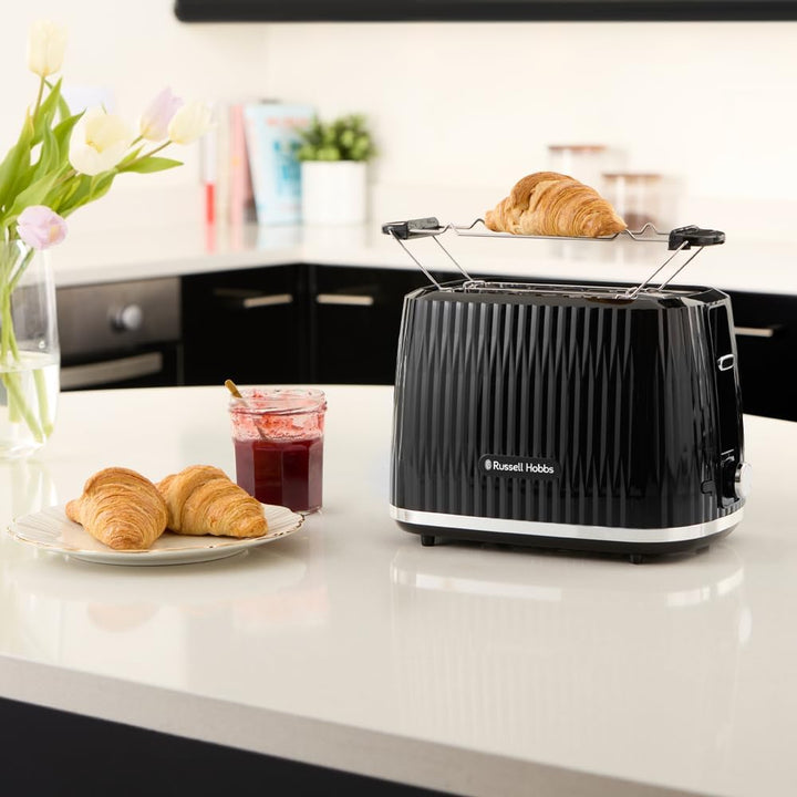 Russell Hobbs Toaster [für 2 Scheiben] Eden (6 Bräunungsstufen, Hebefunktion, Auftau-, Aufwärm- & St