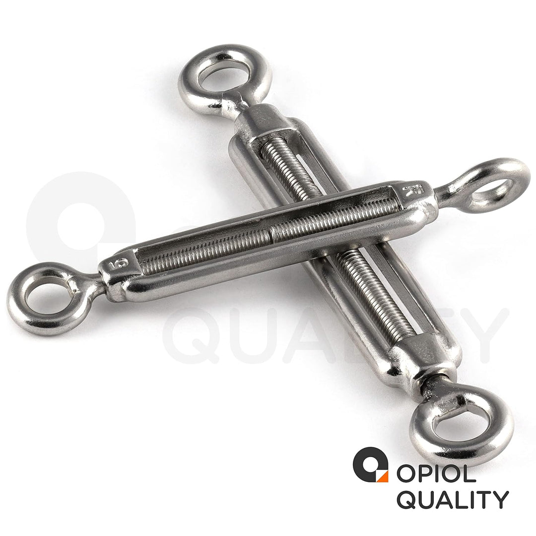 OPIOL QUALITY® Spannschloss Auge - Auge M10 aus Edelstahl A4 V4A (10 Stück) ähnl. DIN 1480 Spannschl