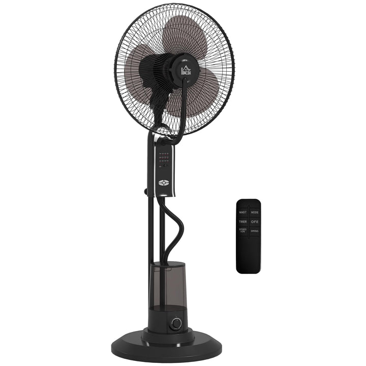 HOMCOM Ventilator mit Wasserkühlung, Luftbefeuchter, 10° Neigbar Standventilator inkl. Sprühnebel, 3