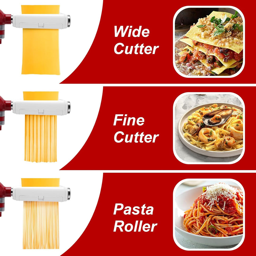 3-in-1-Nudelmaschinen-Aufsatz für alle KitchenAid-Küchenmaschinen,kitchenaid zubehör inkl. Nudelblat
