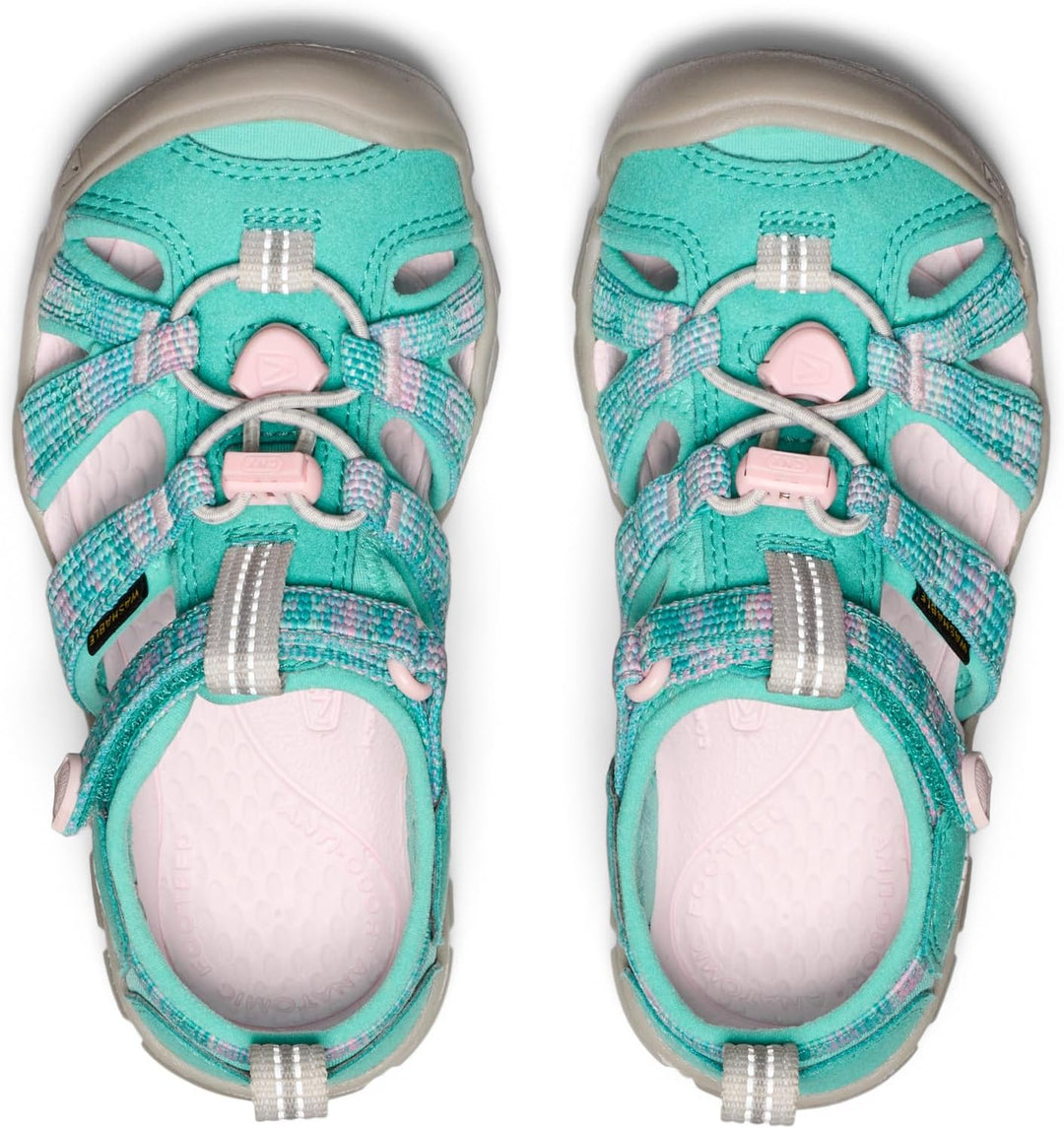 KEEN Unisex-Kinder Seacamp 2 Sandalen 32 EU Bright Aqua Giggle Pink, 32 EU Bright Aqua Giggle Pink