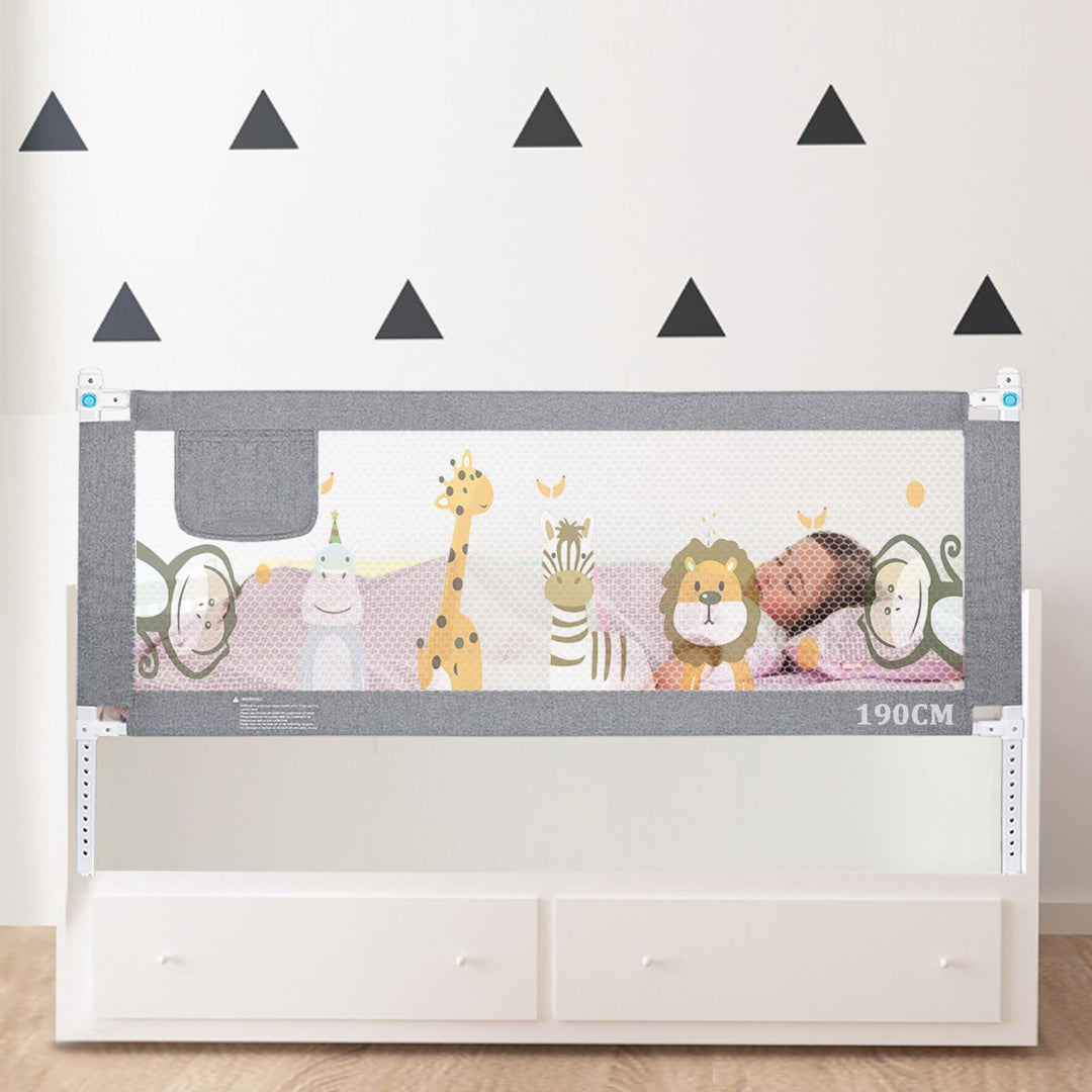 Sentasi Rausfallschutz Kinderbett 190CM, Rausfallschutz Bett Con Elevación Vertical, Baby Bettgitter