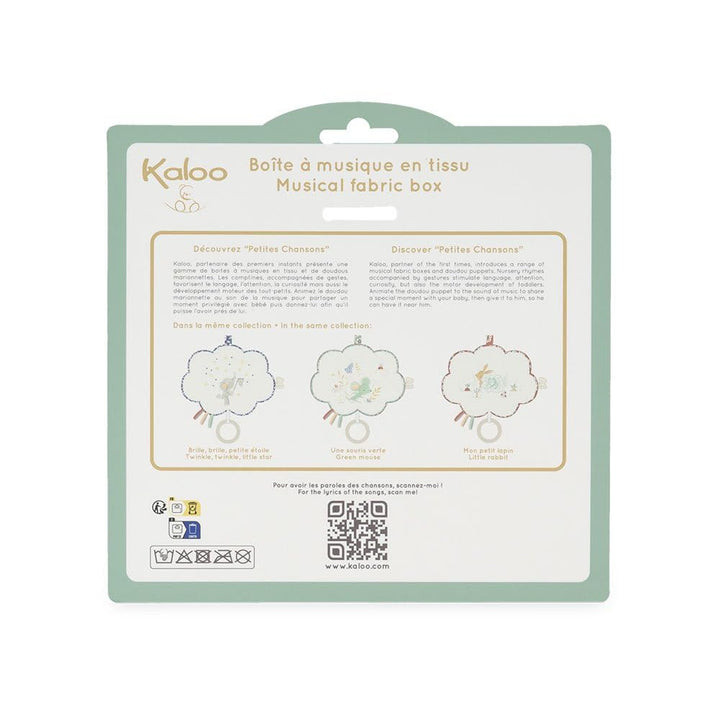 Kaloo - Petites Chansons - Spieldose aus Stoff und Holz - Musikalisches Kissen 15 cm - Kinderlied „M