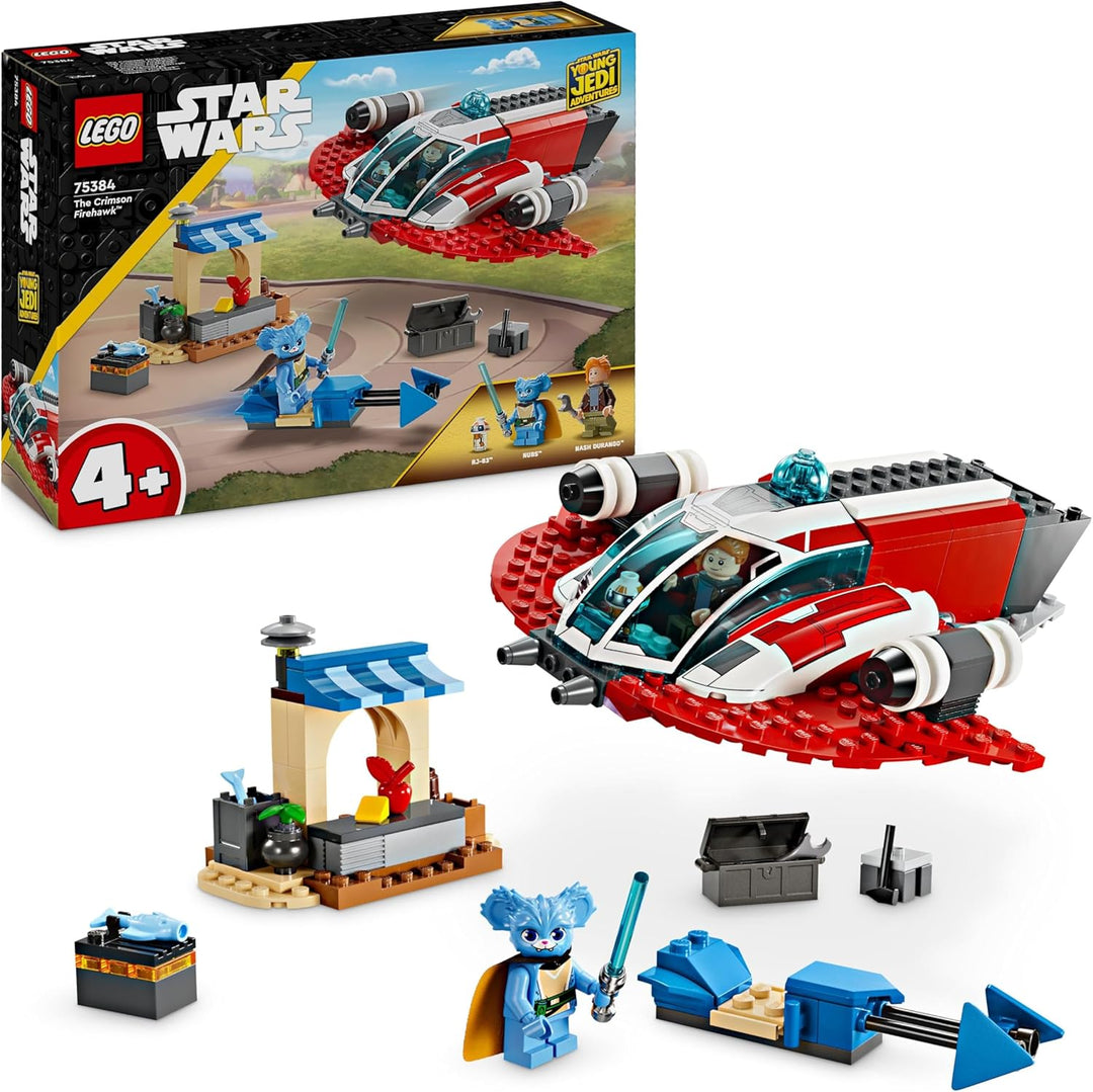 LEGO Star Wars: Young Jedi Adventures Der Crimson Firehawk, Starterset für Kinder mit baubarem Raums