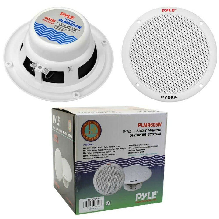 2 PLMR605W nautische Marinelautsprecher 2-Wege-System 200 Watt rms 400 Watt max 16,5 cm 165 mm 6,5"