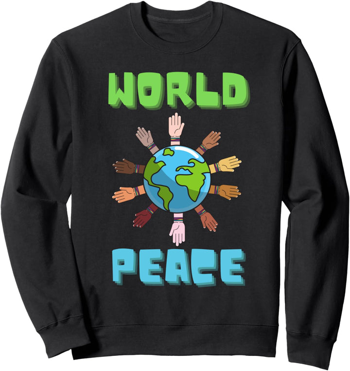 World Peace Friedenszeichen Gegen Rassismus Weltfrieden Sweatshirt