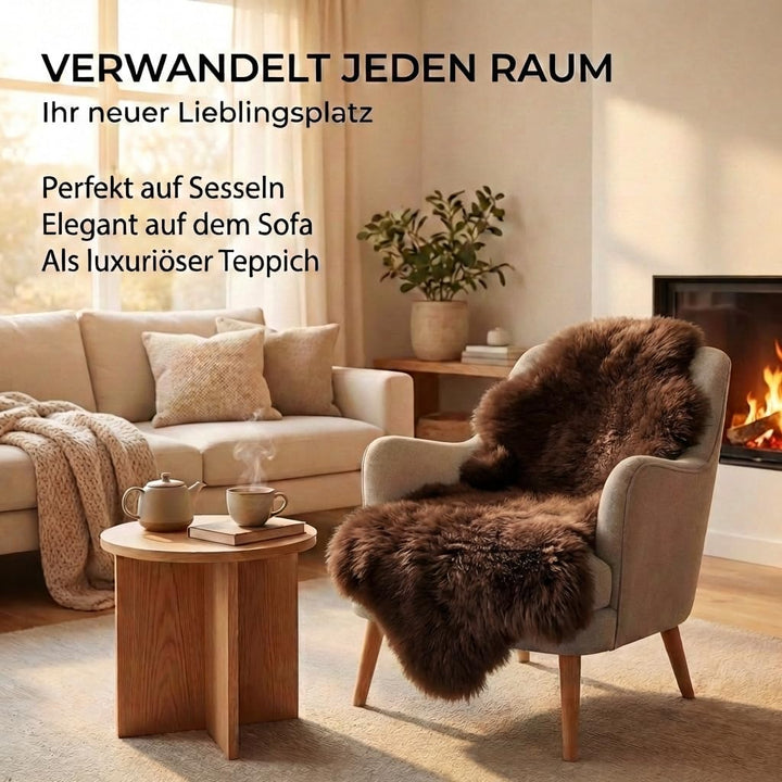 Premium Lammfell Schaffell von LANABEST. Echtes Fell mit ganz zarter Wolle. Kuschelfell, geruchsarm,