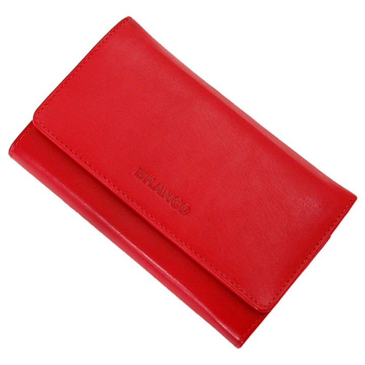 Branco Leder Damen Geldbörse Börse Portemonnaie Geldbeutel (Rot), Rot