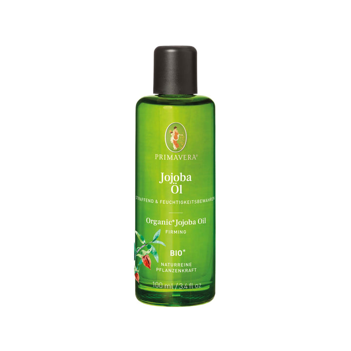 PRIMAVERA Pflegeöl Jojobaöl bio 100 ml – naturreine Pflanzenkraft – Glasflasche – Aromaöl, Körperöl,