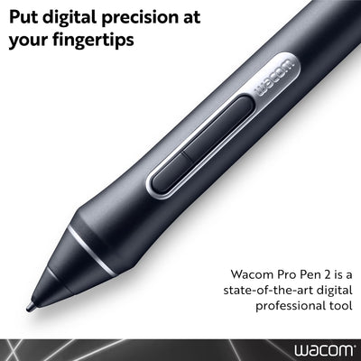 Wacom Pro Pen 2 (KP504E) - Compatible with Intuos Pro, Cintiq, Cintiq Pro & MobileStudio Pro, schwar