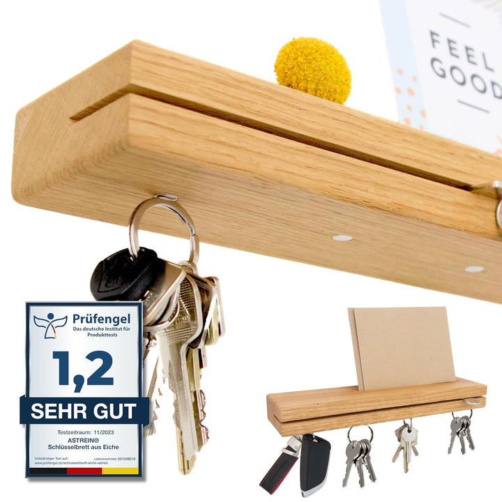 ASTREIN® | Schlüsselbrett aus Holz | Magnetisches Schlüsselbrett | Schlüsselaufbewahrung aus Eiche |