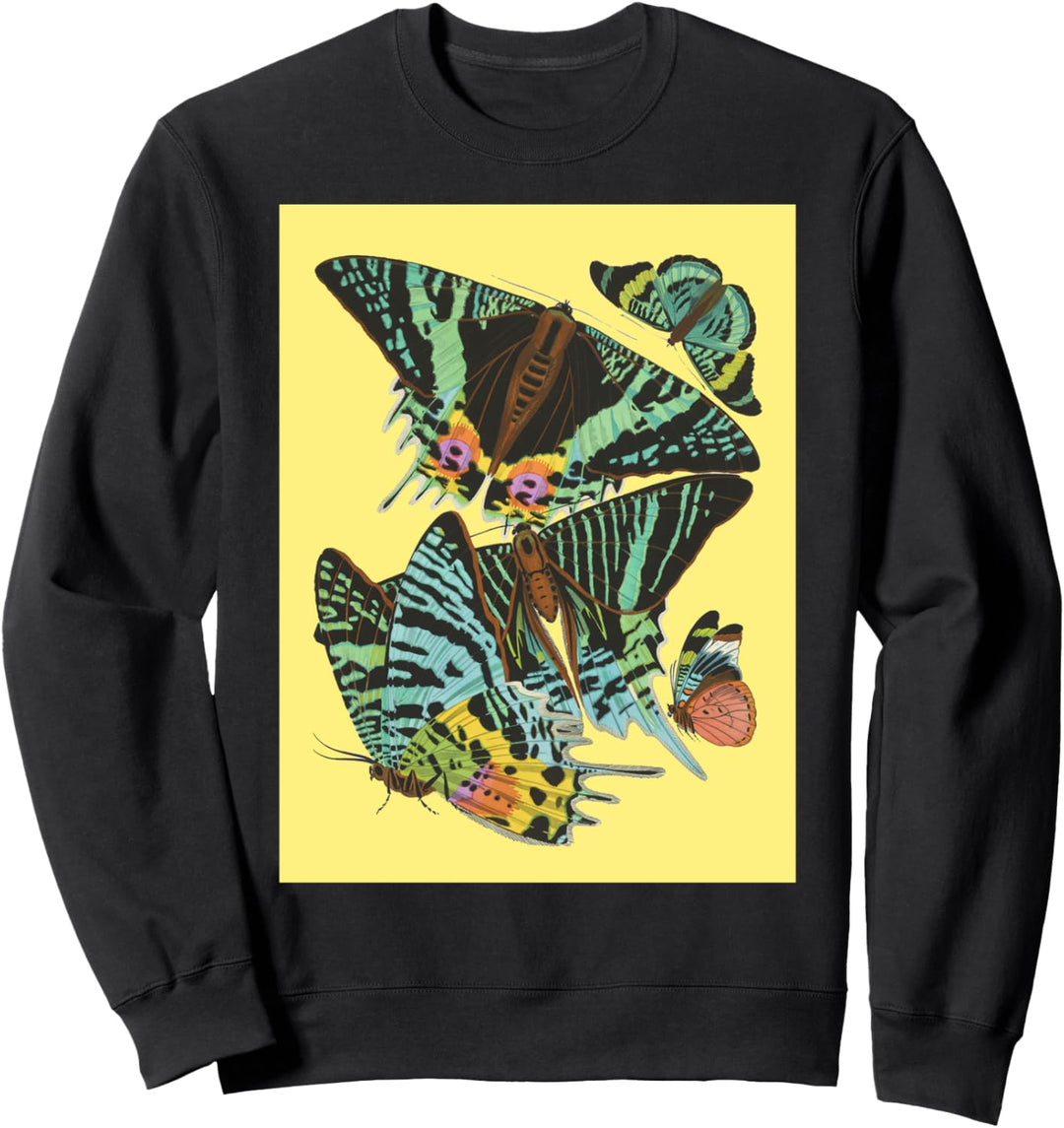 Trendy Yellow Butterflies Squared Sweatshirt