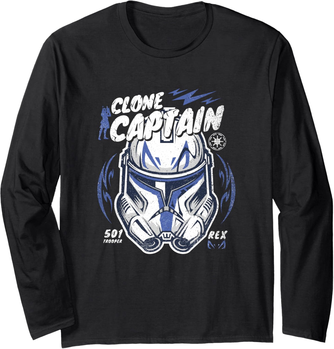 Star Wars Clone Captain Head Shot Portrait Langarmshirt