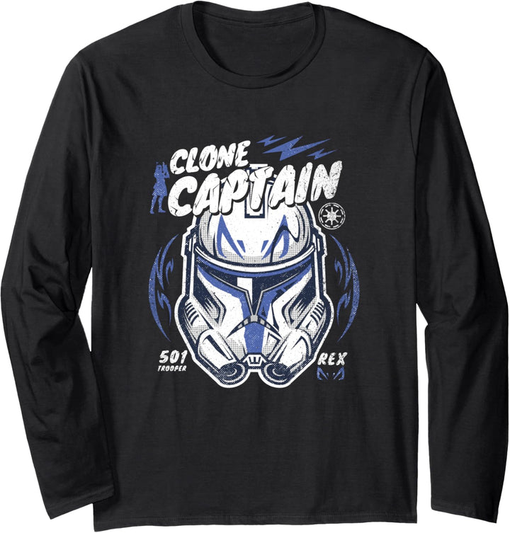 Star Wars Clone Captain Head Shot Portrait Langarmshirt