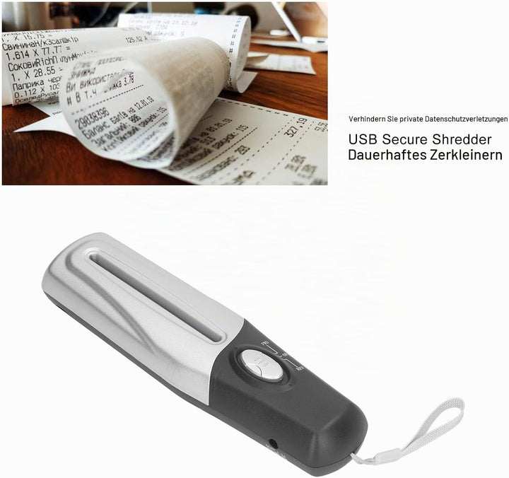 Elektro-Aktenvernichter, Tragbar, 4 Mm Zerkleinerungskapazität, Multifunktional, USB, für Zuhause, S